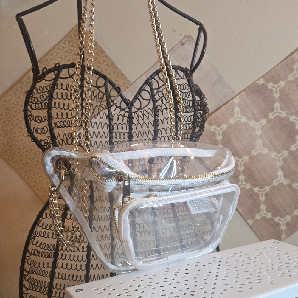 Transparent Chain Strap Crossbody Bag